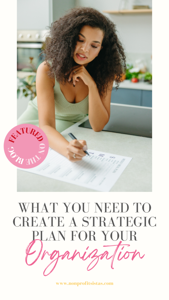 The cover for the blog post, What you need to create a strategic plan for your organization